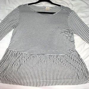 Black and White Striped Blouse (Long Sleeve)